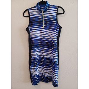 Tail Golf Dress Womens Sz S Blue Striped Sleeveless Tennis Active Stretch Pocket